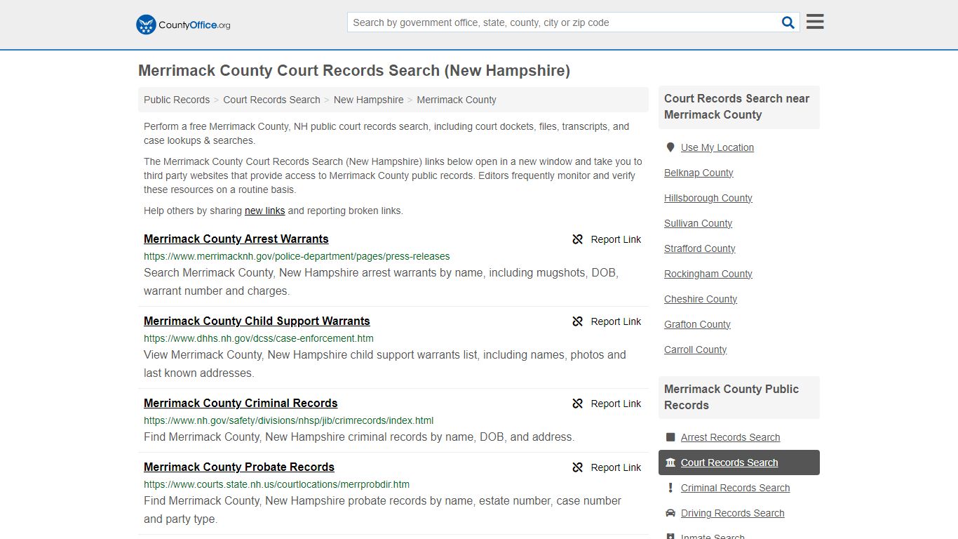 Merrimack County Court Records Search (New Hampshire) - County Office